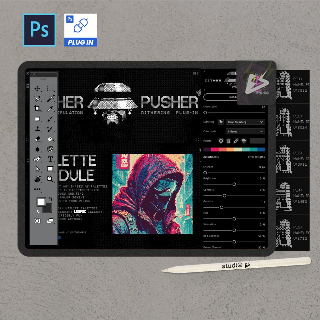 Photoshop Plugin - Dither Pusher Photoshop Plugin by DORON STUDIOS