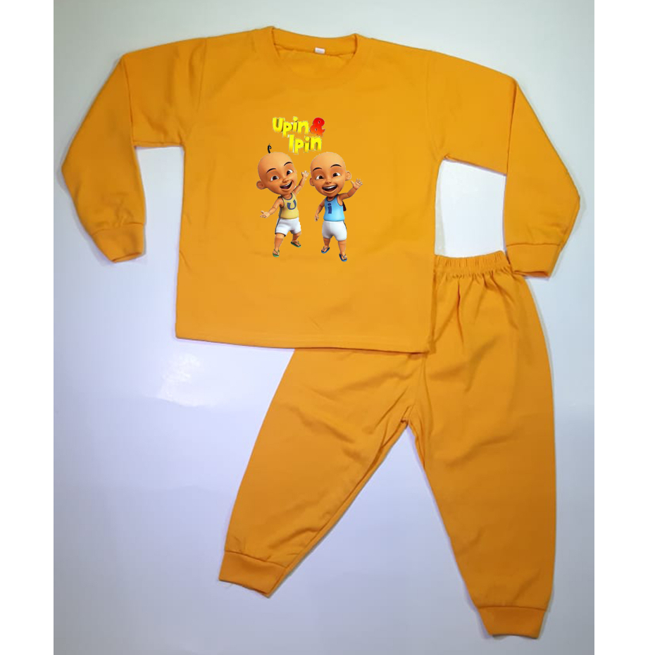 Setelan Panjang Warna Anak Kartun Upin Ipin