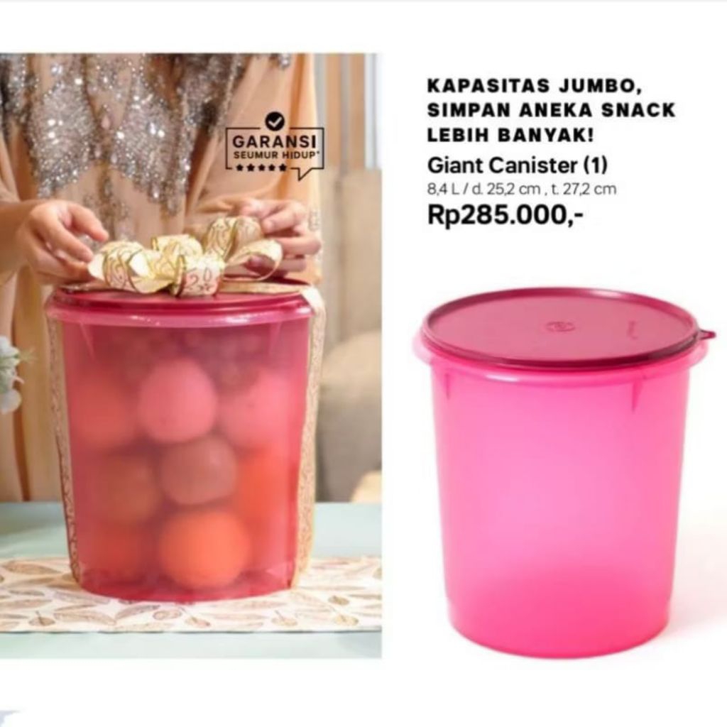 Toples Jumbo Giant Canister 8,4L Vineyard Tupperware
