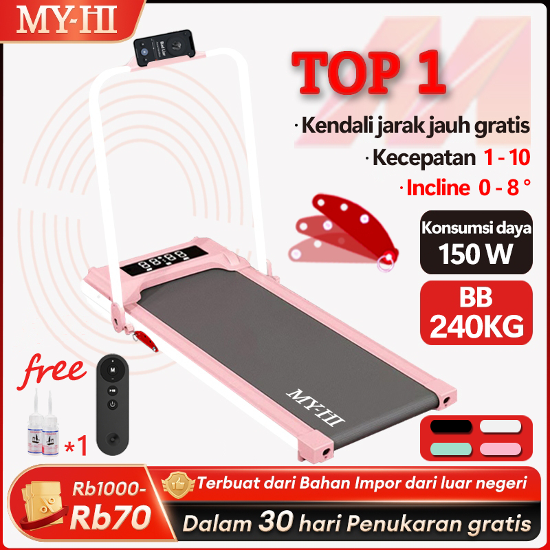 MY-HI  Treadmill Listrik Pink Walking Pad Running Treadmill Termurah treadmill lipat portable