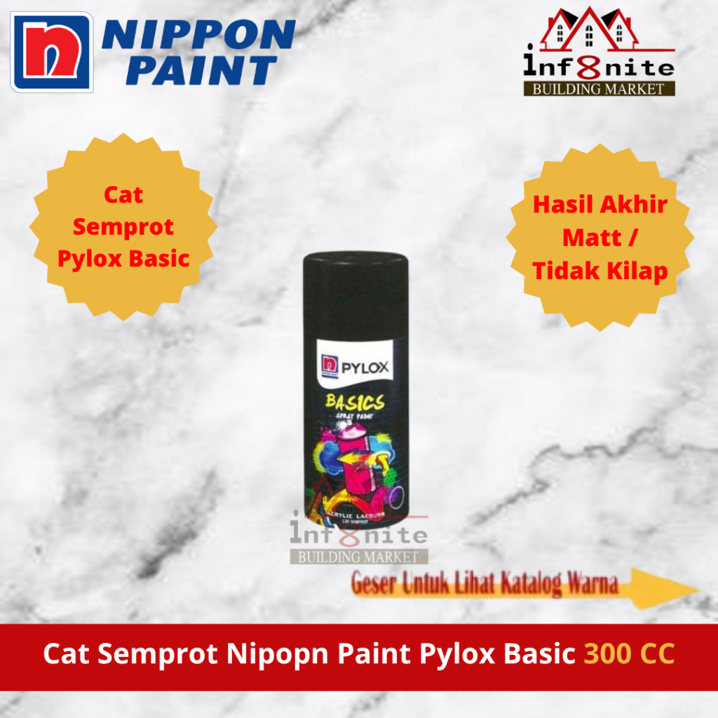 Cat Semprot Nippon Paint Pilox Pilok Pylox Basic Spray 300 CC Piloks Motor Mobil Mengkilap Metallic