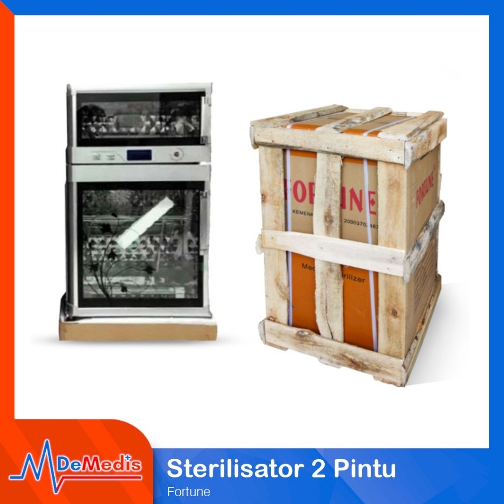 Sterilisator Kering FORTUNE 2 Pintu Alat Steril Instrument Medis Packing Kayu
