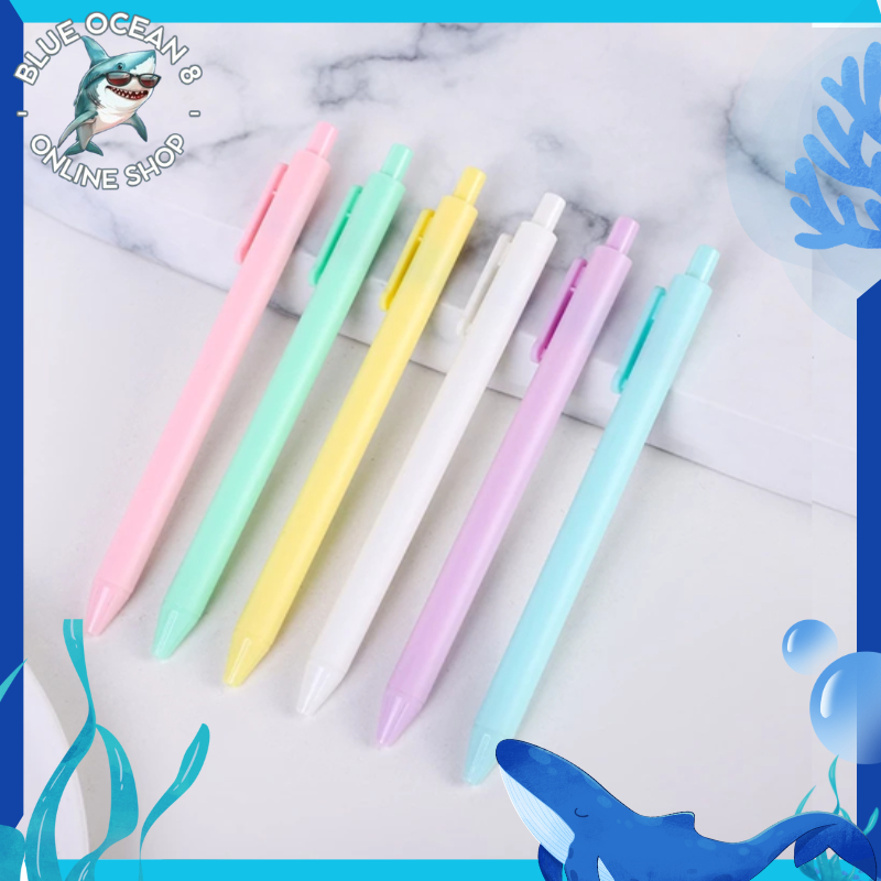 

*PROMO PAKET 2 PCS * Pulpen Mekanik Macaroon Pulpen Warna Pastel Tinta Hitam Pen Warna Warni PNM003