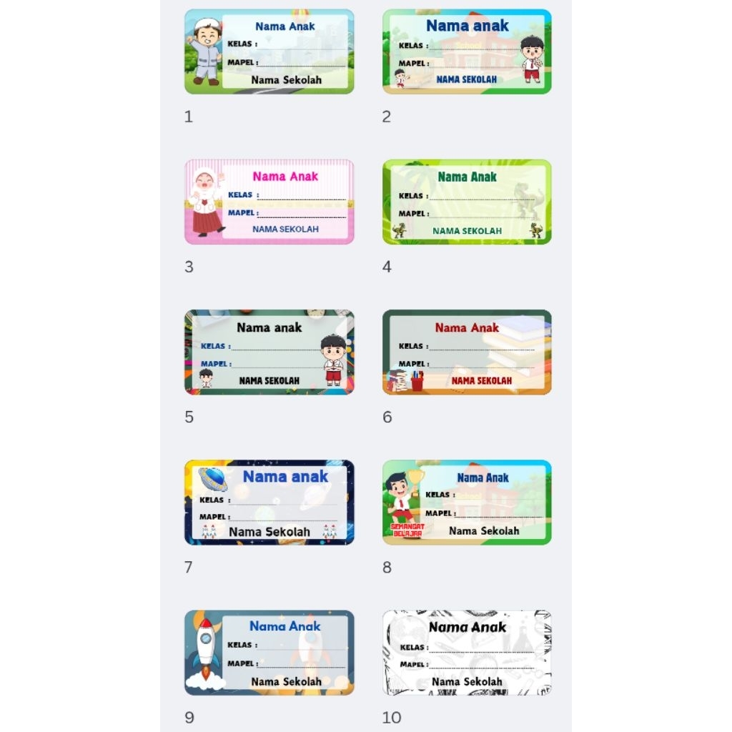 

Stiker Mapel / Stiker Buku / Perlengkapan Alat Tulis / Stiker Buku Custom Nama Isi 40 atau isi 35 GRATIS Stiker 1x7cm untuk Pena / Pensil