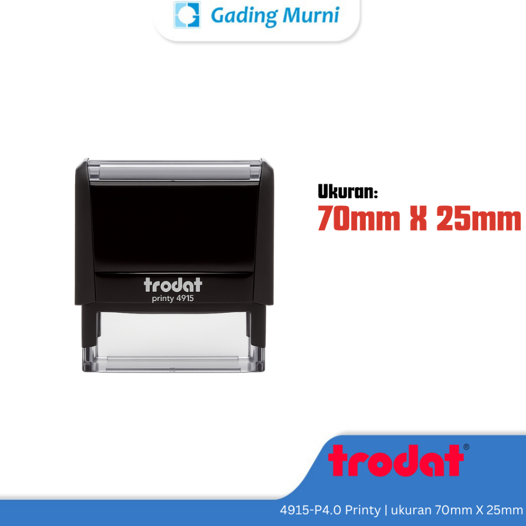

Stempel Trodat 4915 Praktis (68x23mm), Free Desain, Multi Warna (2/3 Warna)