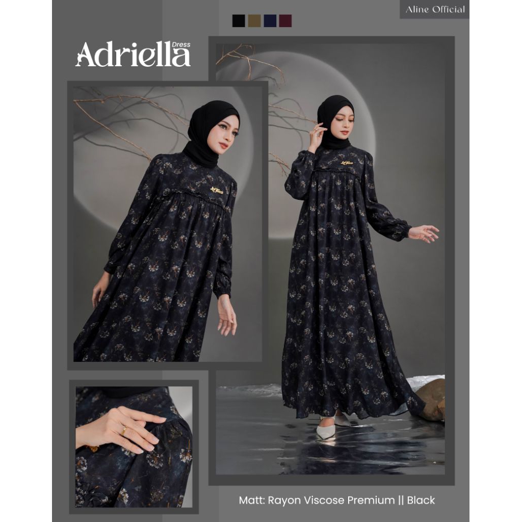 ALINE DRESS TERBARU ADRIELLA DRESS MOTIF DAILY BAHAN RAYON