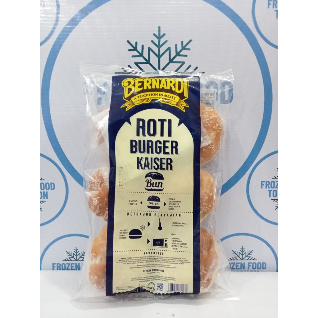 

Roti Burger Bun Bernardi Kaiser Wijen isi 6pcs - Frozen Food Tomohon
