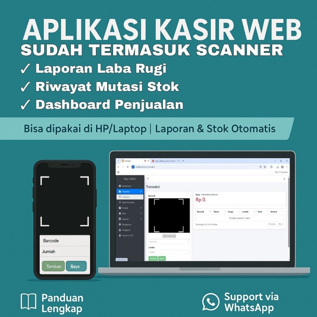 POS Aplikasi Kasir Online – Tanpa Barcode Scanner, Stok & Penjualan Otomatis