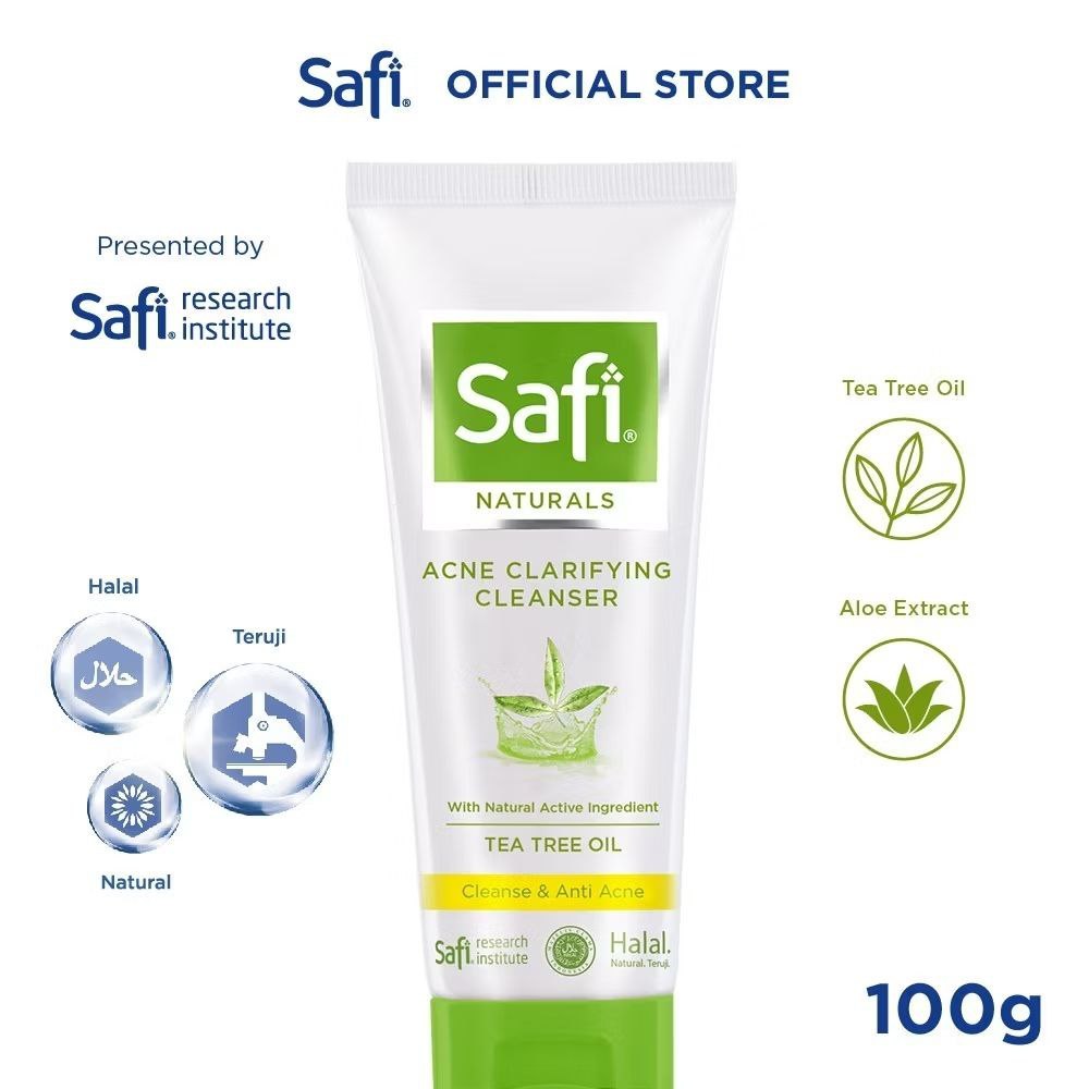 SAFI Naturals Acne Clarifying Cleanser Tea Tree Oil Face Wash Cleanser Wajah Berjerawat