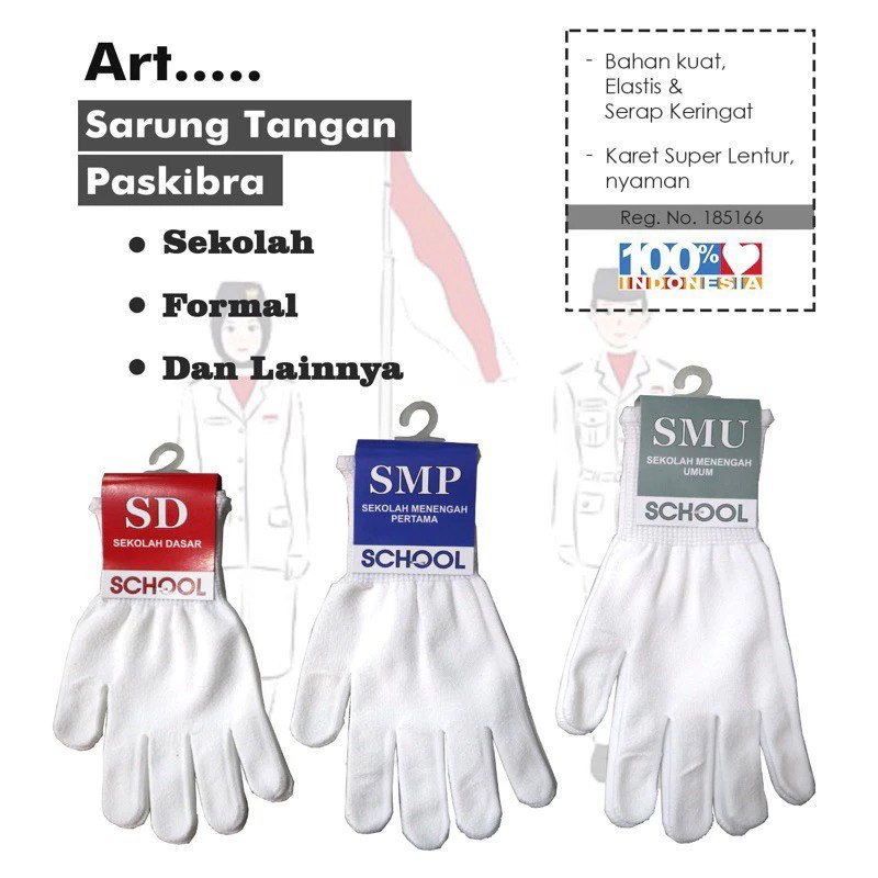 

SARUNG TANGAN PUTIH PASKIBRA SD SMP SMA