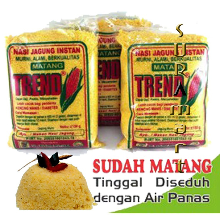 

(150 gr) TREND Nasi Jagung Instan Siap Saji Vegetarian Sudah Matang Cukup Seduh