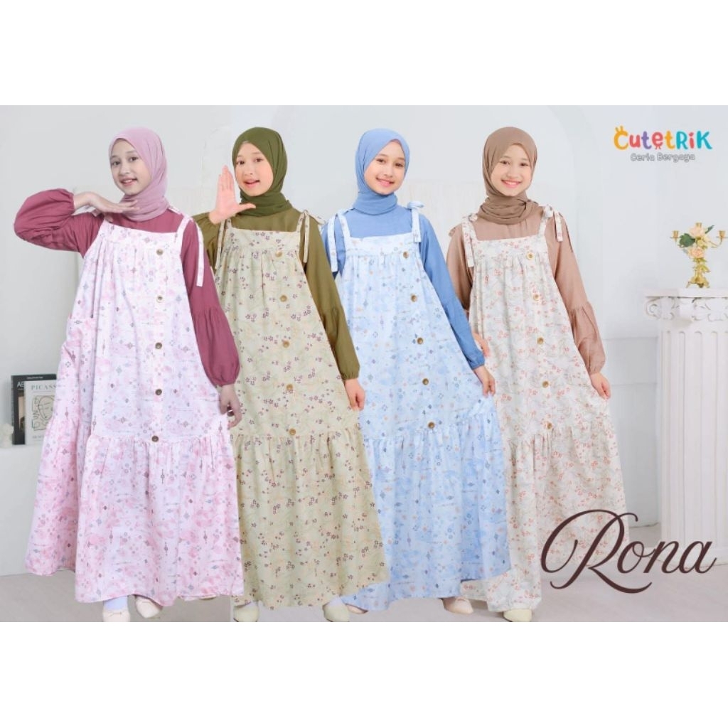TERLARIS Cutetrik Overall Rona, Gamis Anak Remaja, Overall Anak, Baju Pesta
