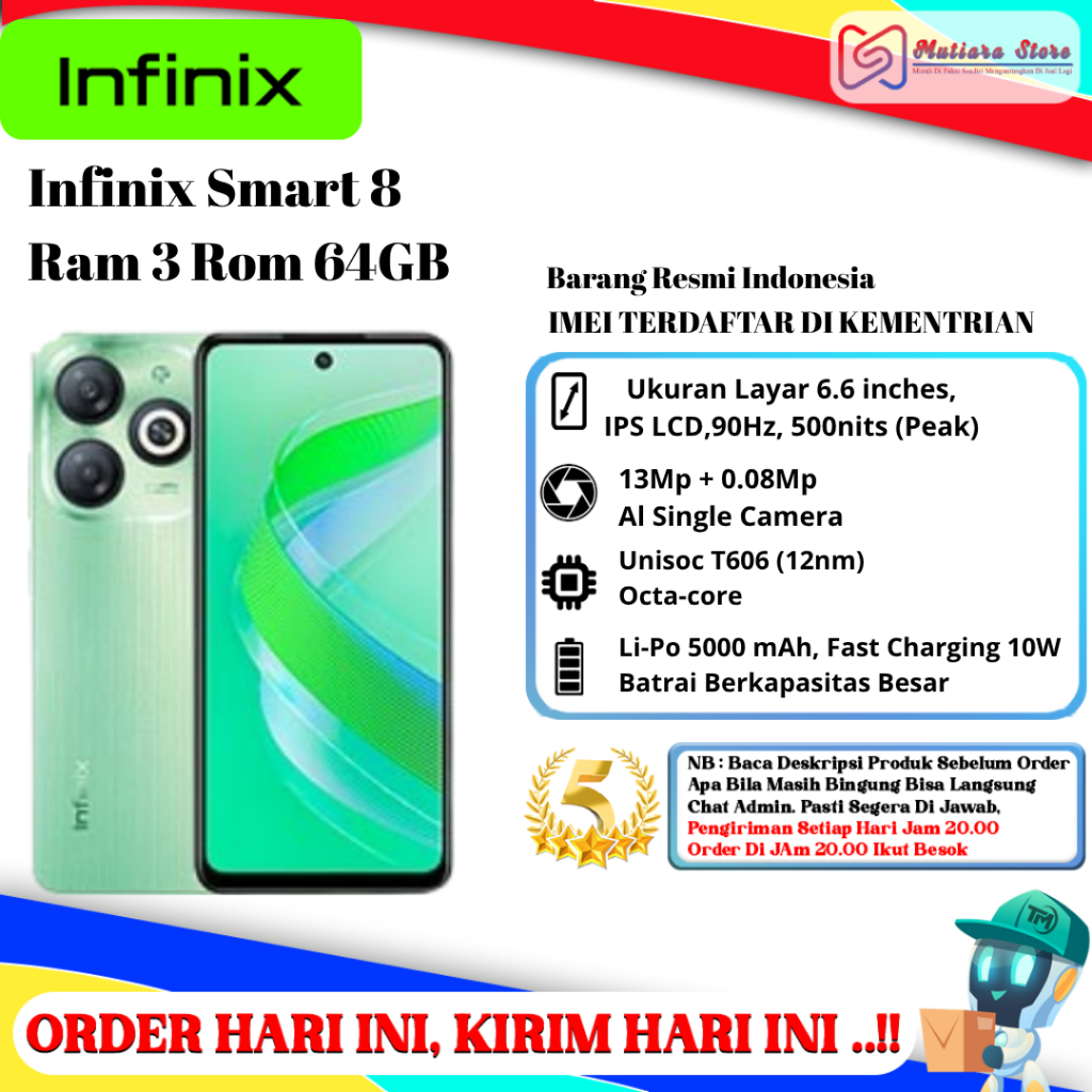 Infinix Smart 8 Ram 3/64GB Ram 4/64GB Ram 4/128GB