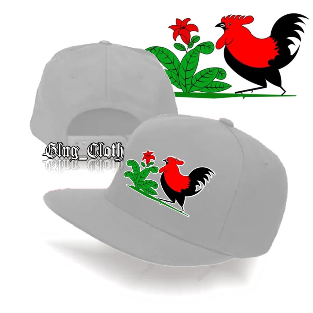 Topi Snapback Mangkok Ayam - Topi Snapback Hip Hop - Topi Snapback Casual Logo Ayam Jago