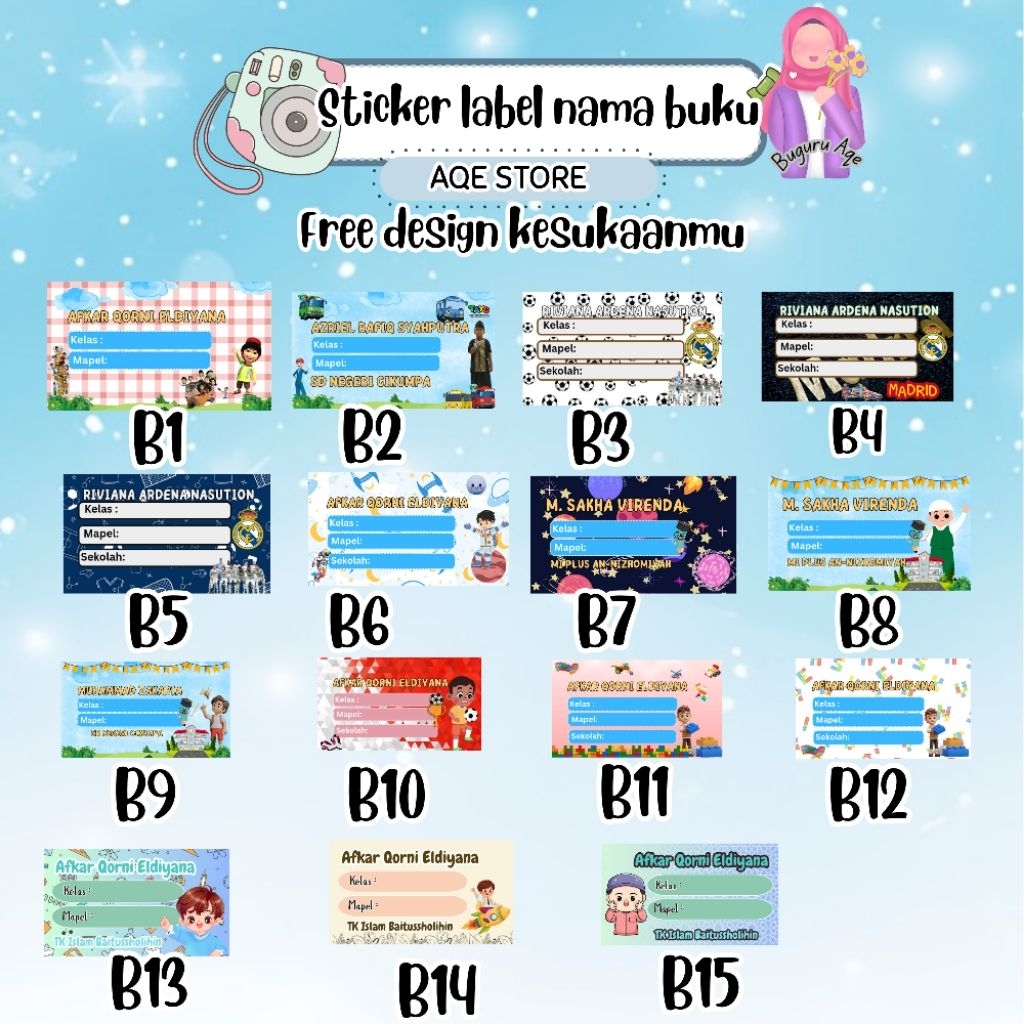 

Label Nama versi cowok isi 40 pcs