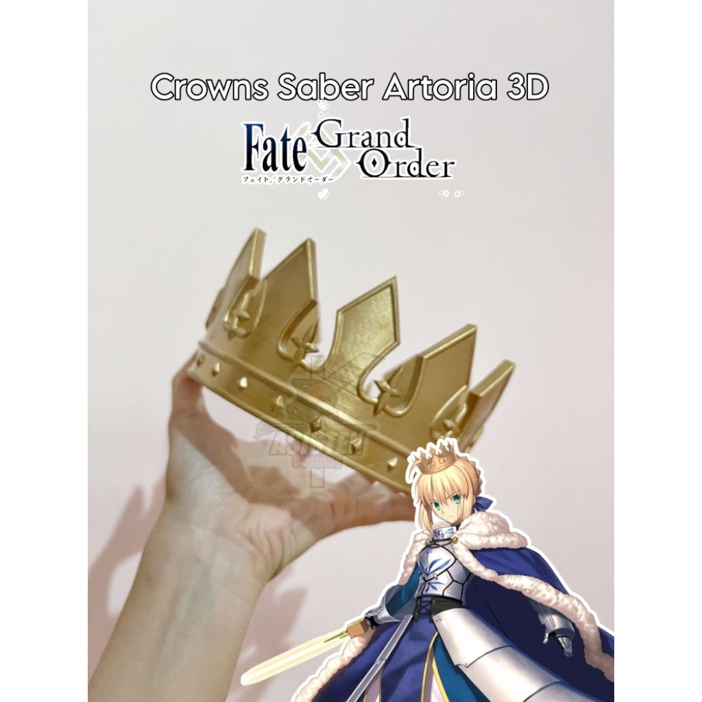 Makhkota Crown Cosplay Saber Artoria 3D From Fate Grand Order
