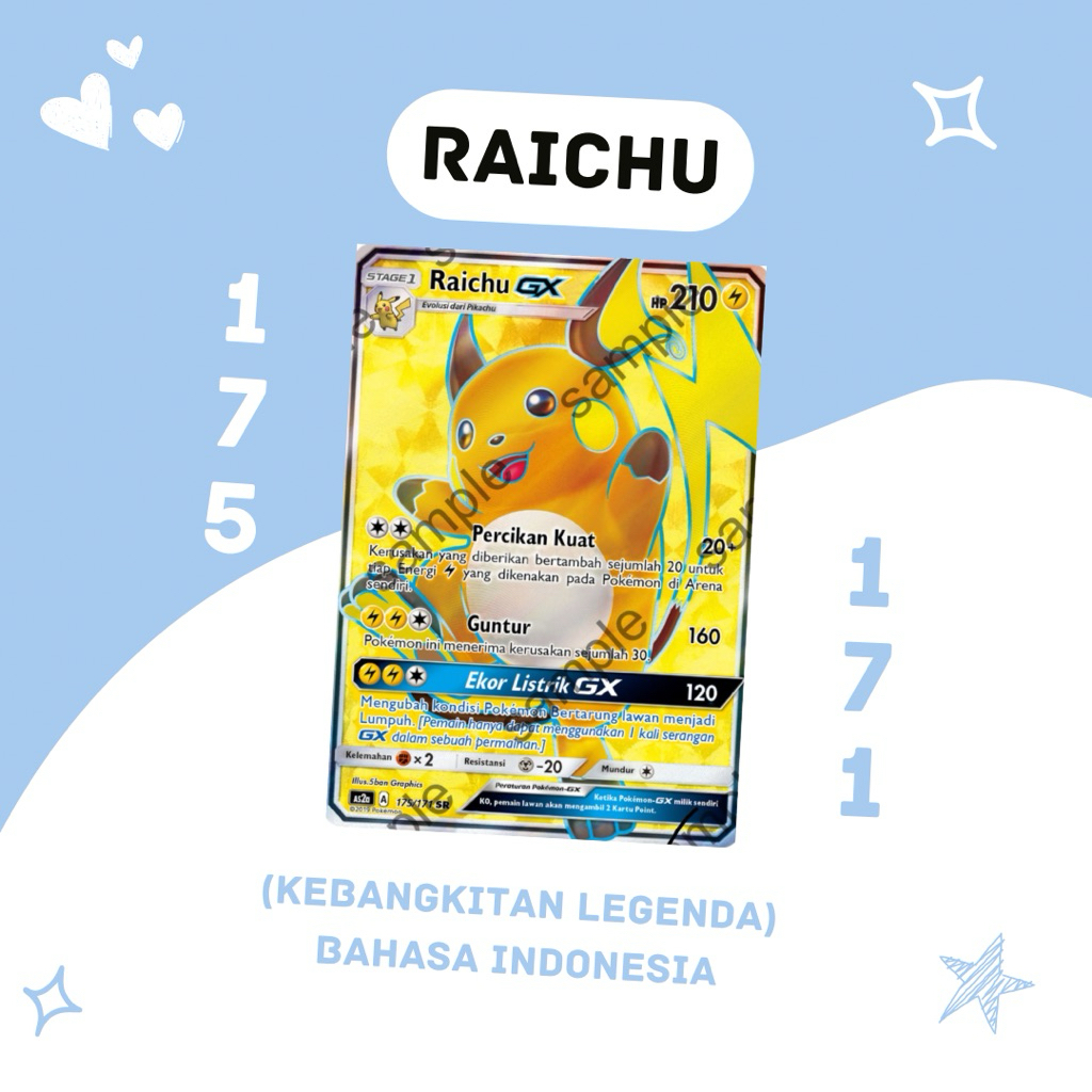 Raichu GX SR AS2A 175/171 Pokemon TCG Indonesia