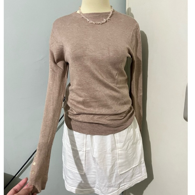 Knitwear basic nude color / sweater casual / atasan rajut zara / atasan lengan panjang basic coksu /
