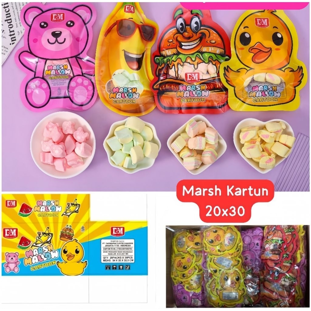 

20 pcs permen marshmellow cartoon