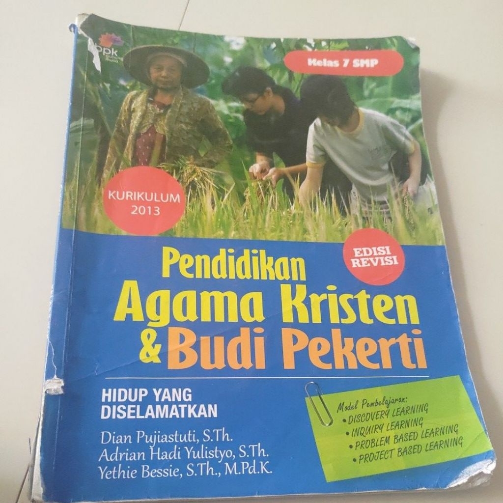 buku pendidikan agama Kristen dan Budi pekerti kelas 7 BPK gunung mulia edisi revisi kurikulum 2013