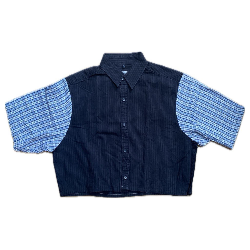 KEMEJA CROP KOTAK-KOTAK