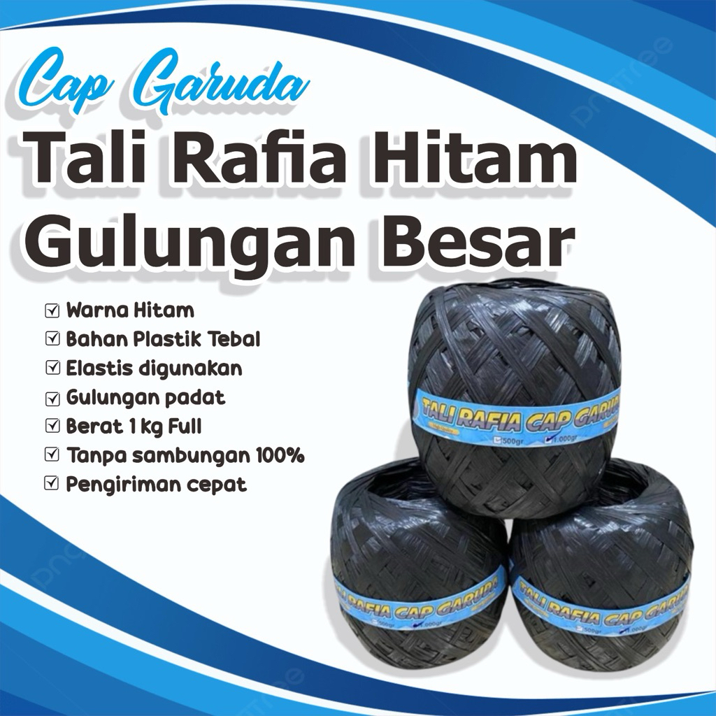 

Tali Rafia Hitam 1 kg full original