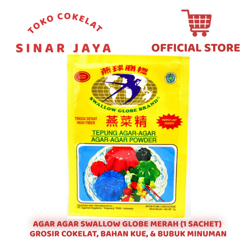 

Agar Agar Swallow Globe Merah - Agar Agar Swallow Merah (1 Pcs) Sachet
