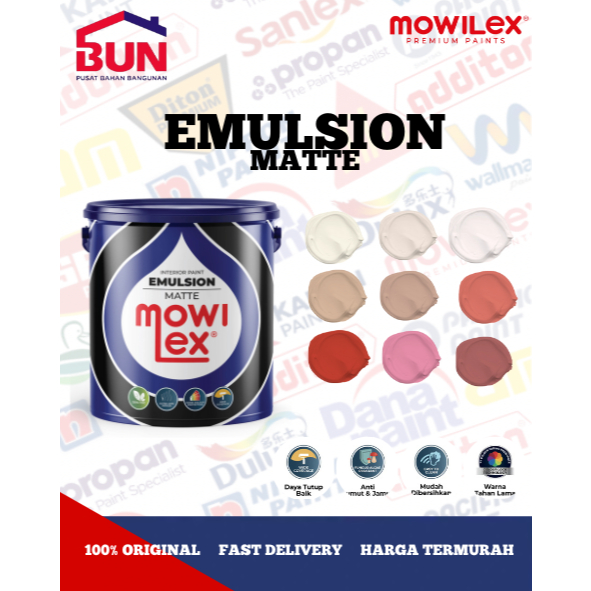 [2,5 LITER] CAT TEMBOK INTERIOR MOWILEX EMULSION - VARIAN ROSE RED
