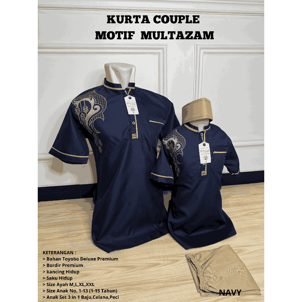 Koko Anak dan Ayah Couple Agnina Motif Bordir