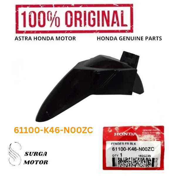 Spakbor Slebor Depan Hitam Motor Honda Vario 110 FI 61100K46N00ZC 61100-K46-N00ZC Fender FR Hitam or