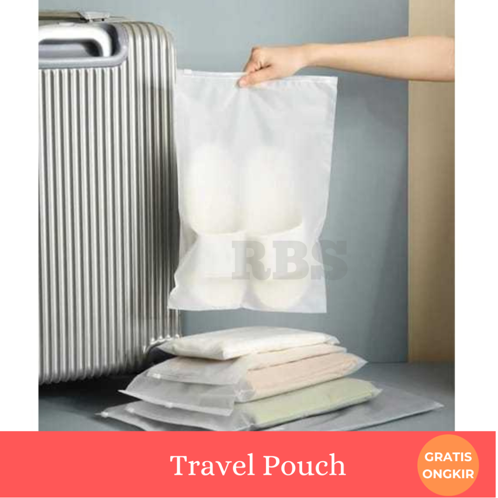 RBS - Travel Pouch Organizer Matte Polos | Ziplock Bag Polos Travel Pouch | Tas Penyimpanan Pakaian 
