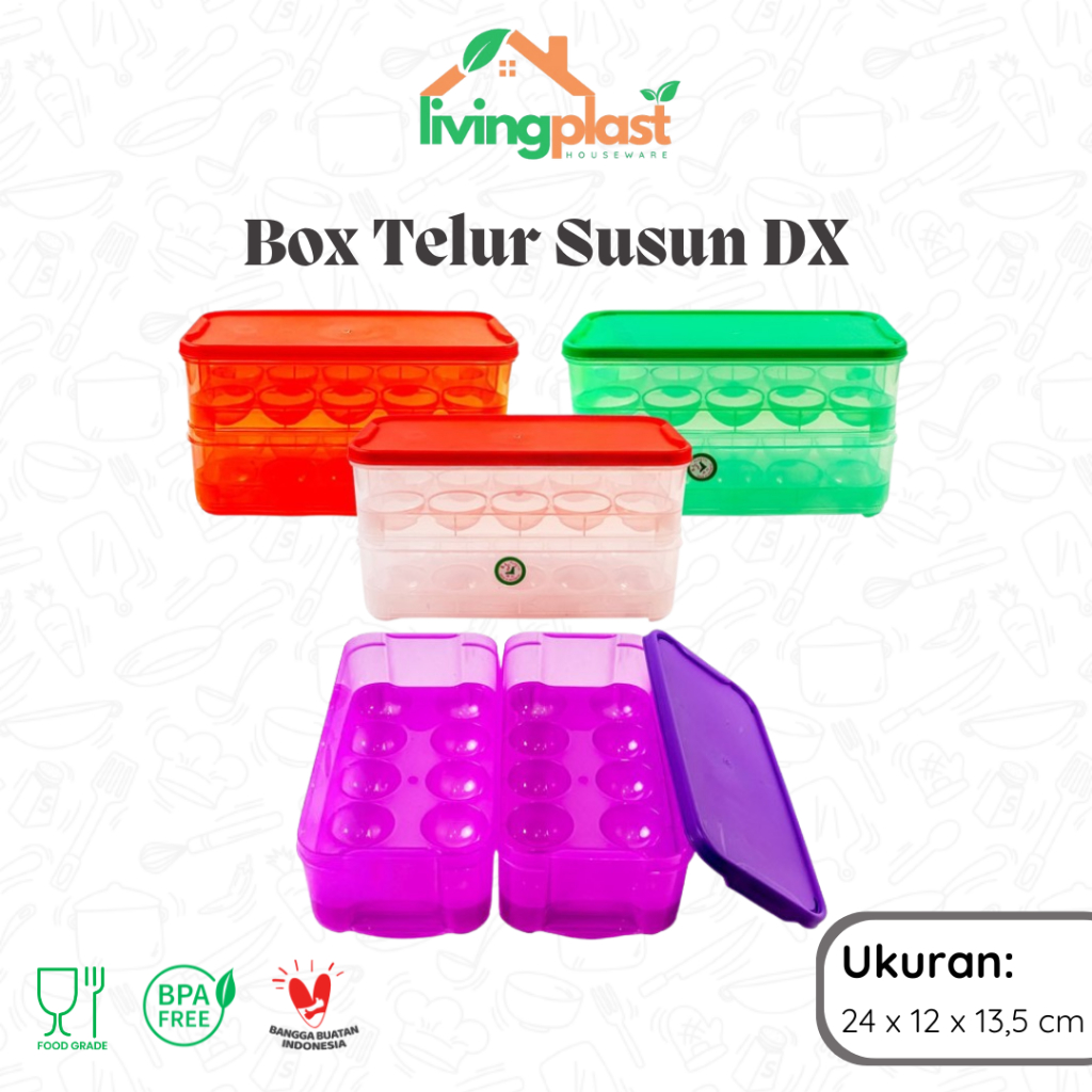 Box Telur Susun DX Susun 2 / Rak Telur Plastik / Kotak Telur Murah / Tempat Telur / Kotak Plastik