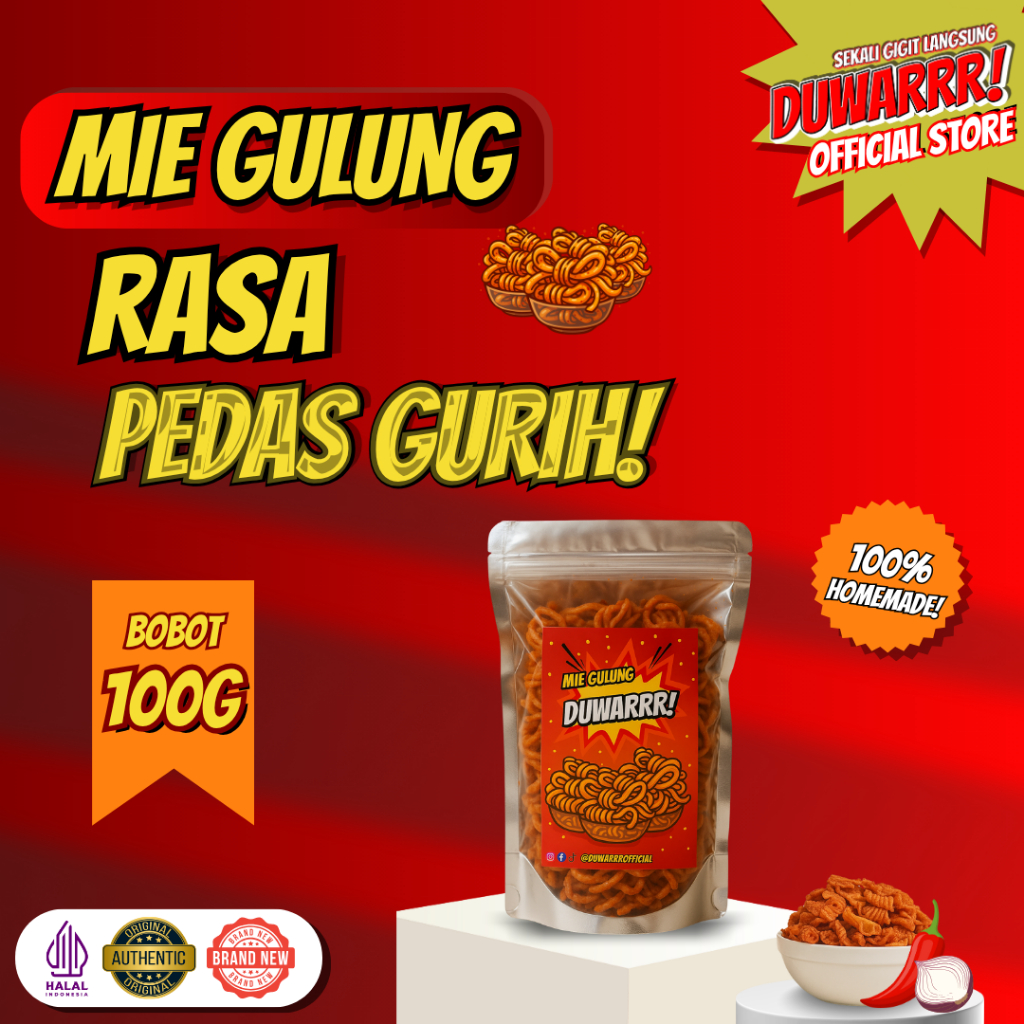 

Mie Gulung yang Bikin Nagih Rasa Pedas Gurih 100gr - DUWARRR! | Sekali Gigit Langsung DUWARRR!