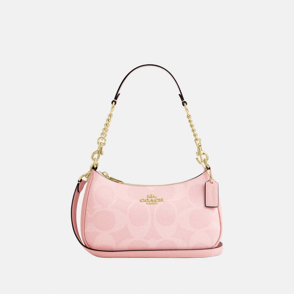 COACH Teri Shoulder Bag In Signature Canvas Pink Tas Selempang Wanita Tas Kurir
