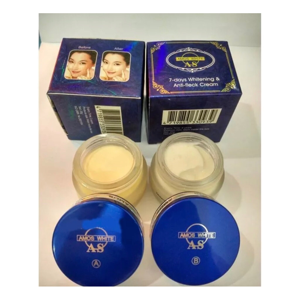 cream amos white AS 7 days whitening anti fleck cream day night