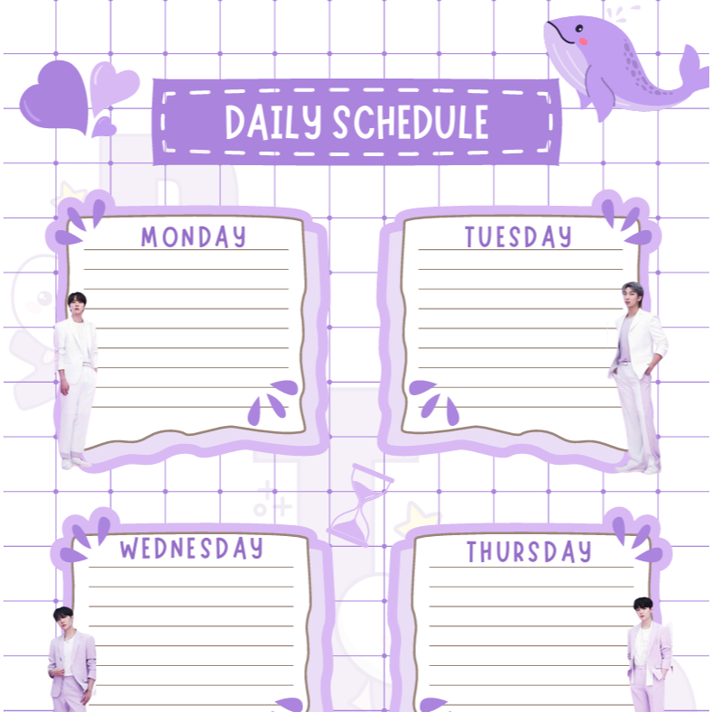 

Jadwal Mata Pelajaran/daily schedule/school schedule tema BTS dengan quotes