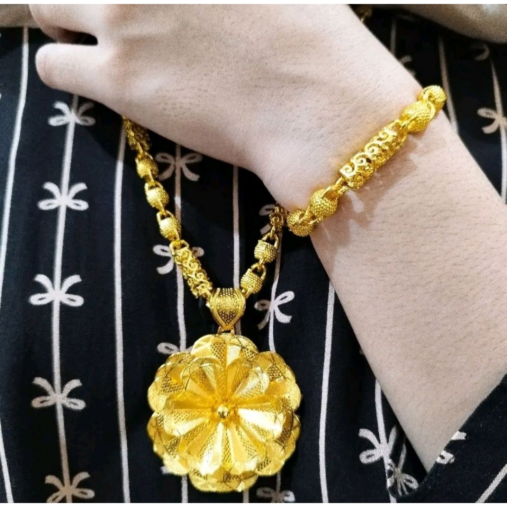 Kalung Bambu Dan Gelang Bambu Dubai BerlapiskanEmas24k