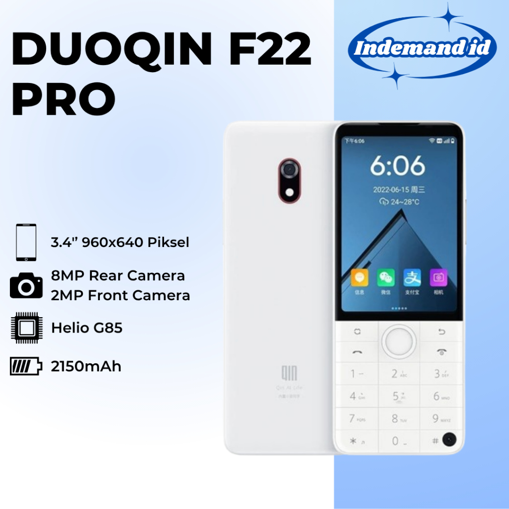 Qin F22 Pro Versi Global Duogin 3.54 inch Hp Handphone Keypad Android Smartphone