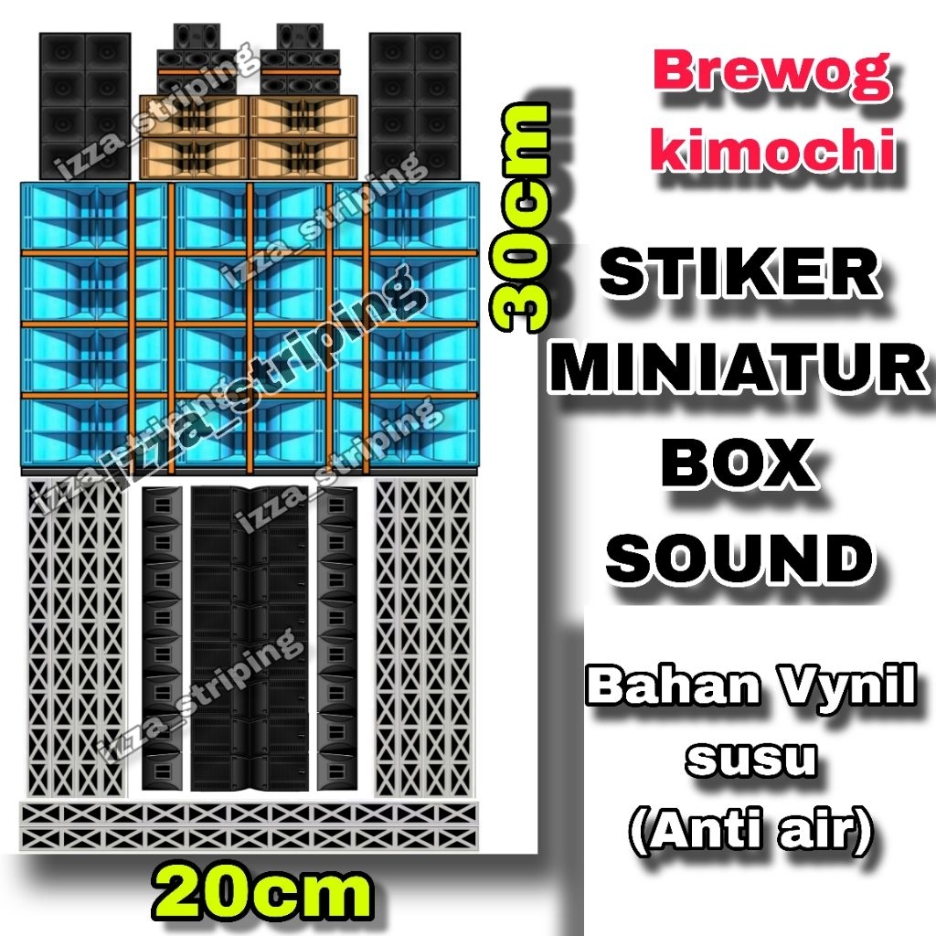 

STIKER GAMBAR BOX SOUND MINIATUR UKURAN 20X30 BAHAN VYNIL SUSU(ANTI AIR