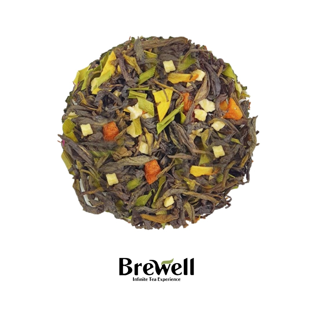 

MELON MEDLEY Tea Blend - Emerald Green Tea with Melon, Apricot and Apple 15 Gram / 50 Gram
