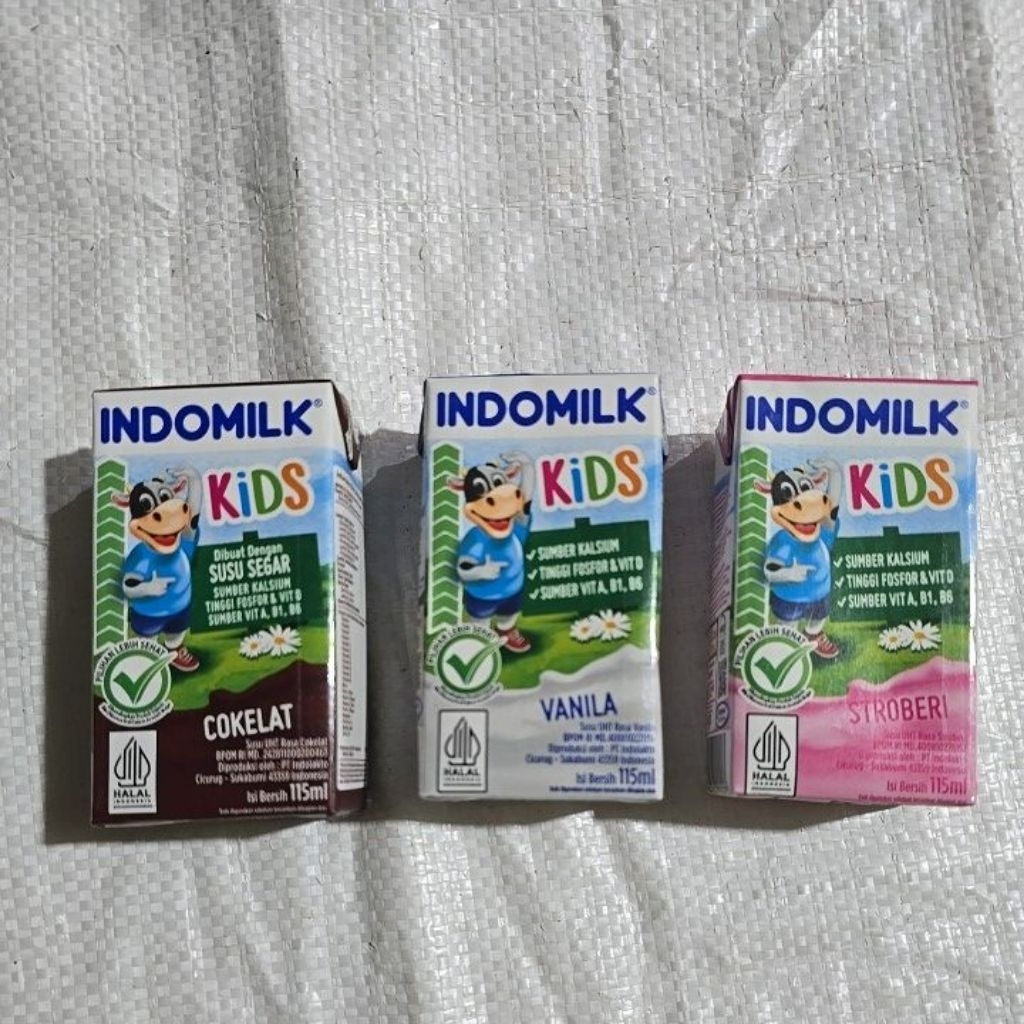 

Susu uht indomilk kids coklat vanila dan stroberi 115ml