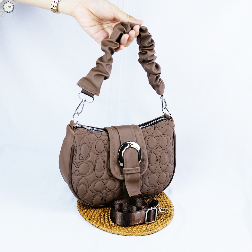 err LUNA AURA [ Pilih Lokal ] Tas Selempang Hobo Wanita New Bordir IW 2507 Tas Selempang Bulan Tas