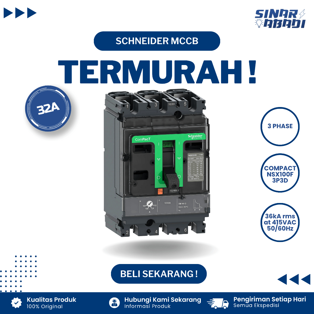 Schneider MCCB Compact NSX100F 3 Phase 32A