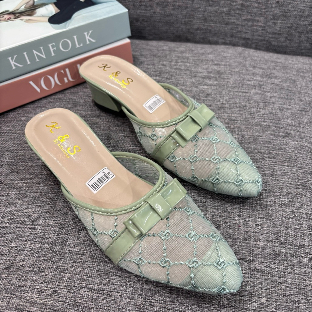 sandal heels brukat anak/ sandal pesta anak/ sandal wisuda