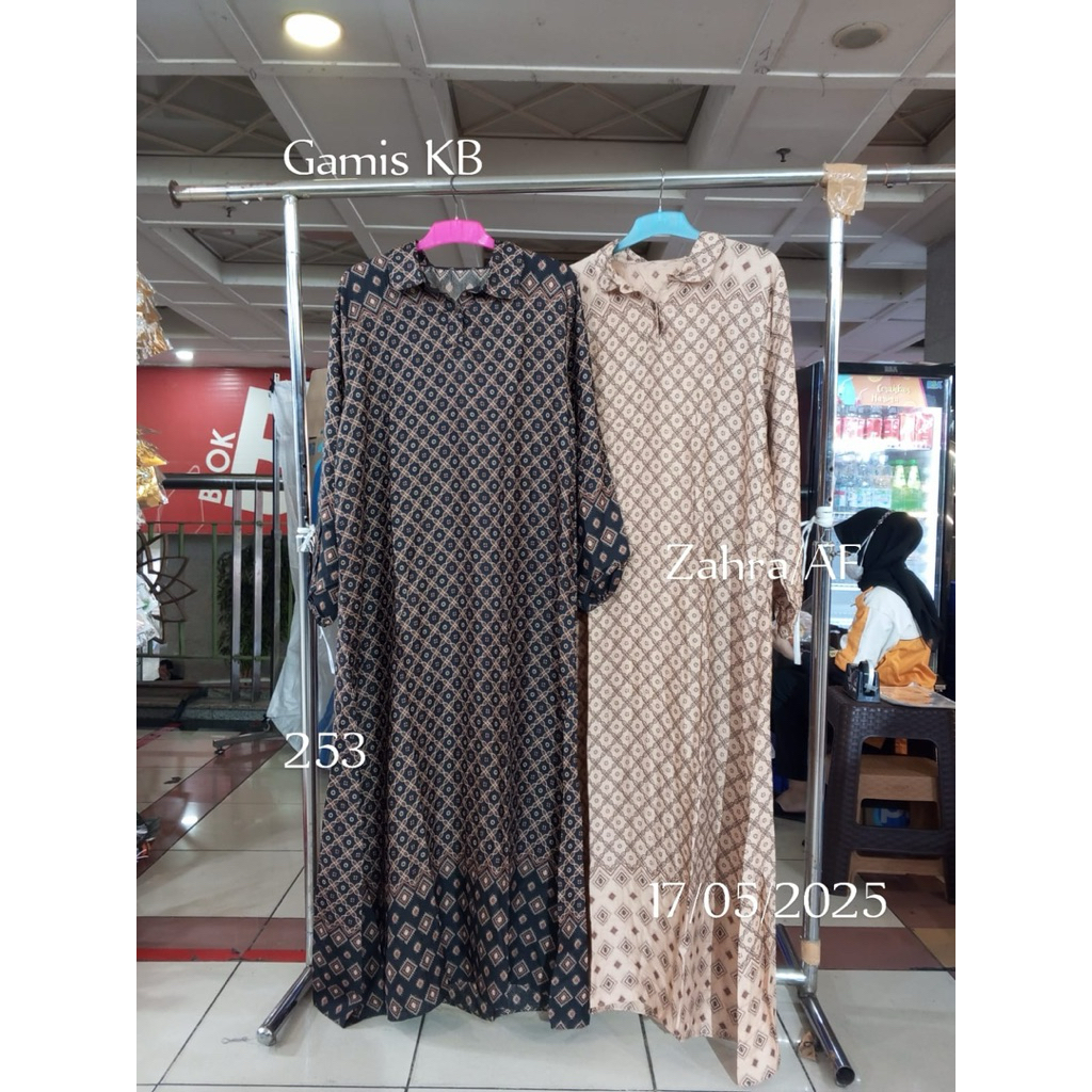 Gamis motif bahan rayon premium