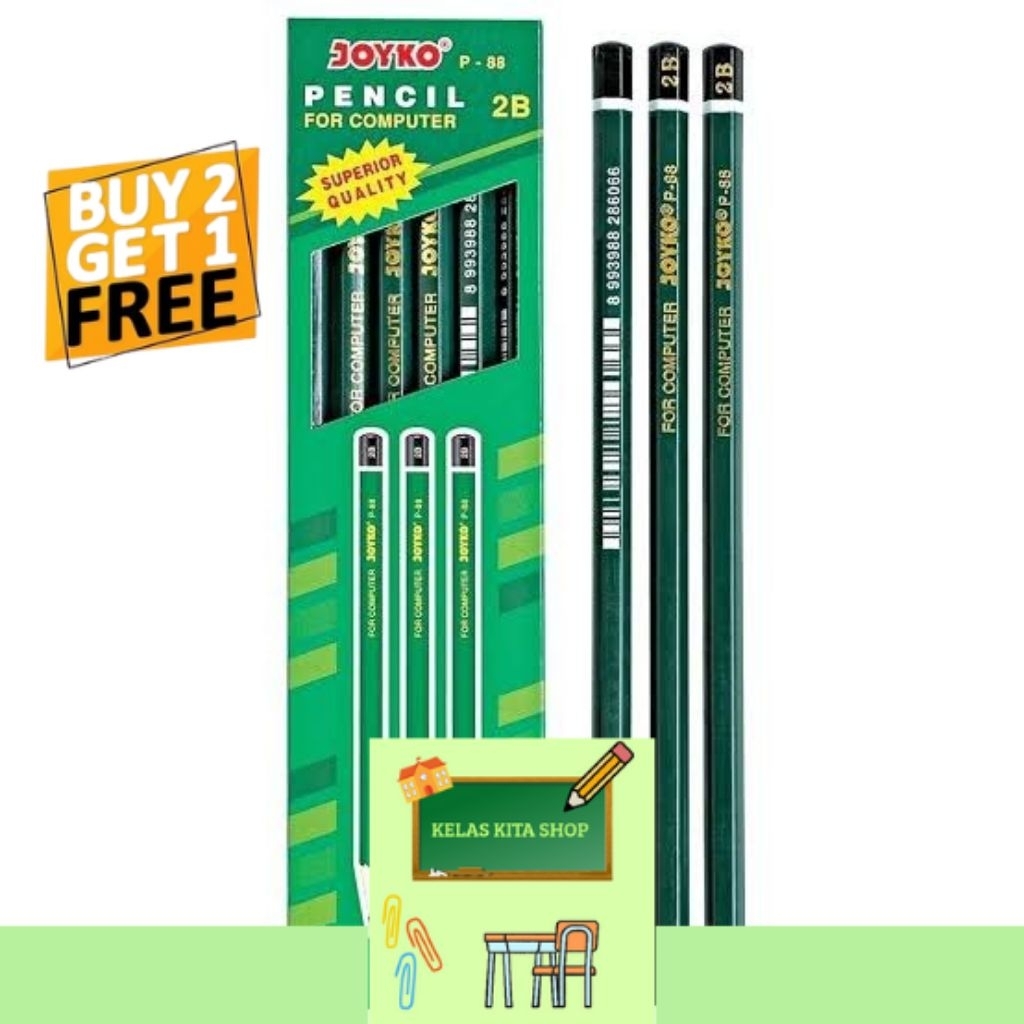 

pensil joyko 2B P-88 ,dijual satuan!! , PROMO BELI 2 GRATIS 1, pensil joyko , pensil 2B