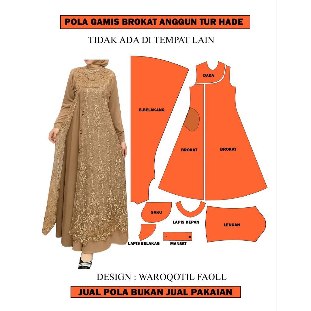 pola gamis brokat widy 2025