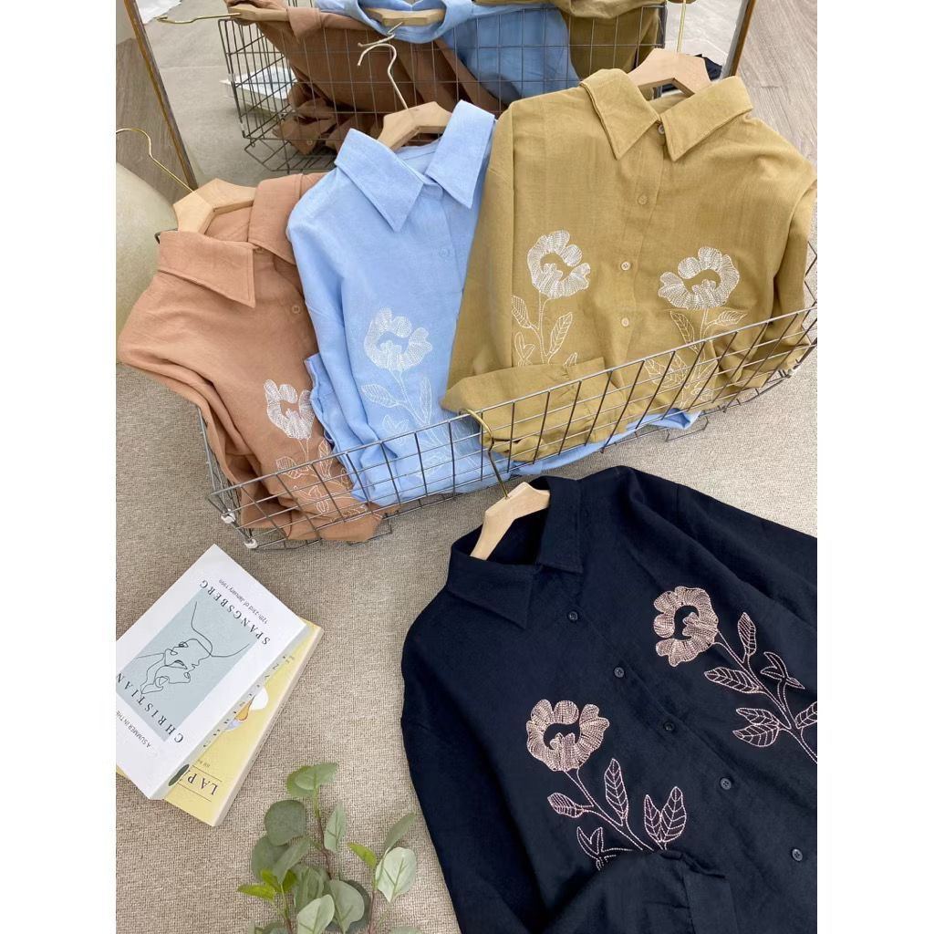 SYAHIRA KEMEJA LINEN BORDIR BUNGA