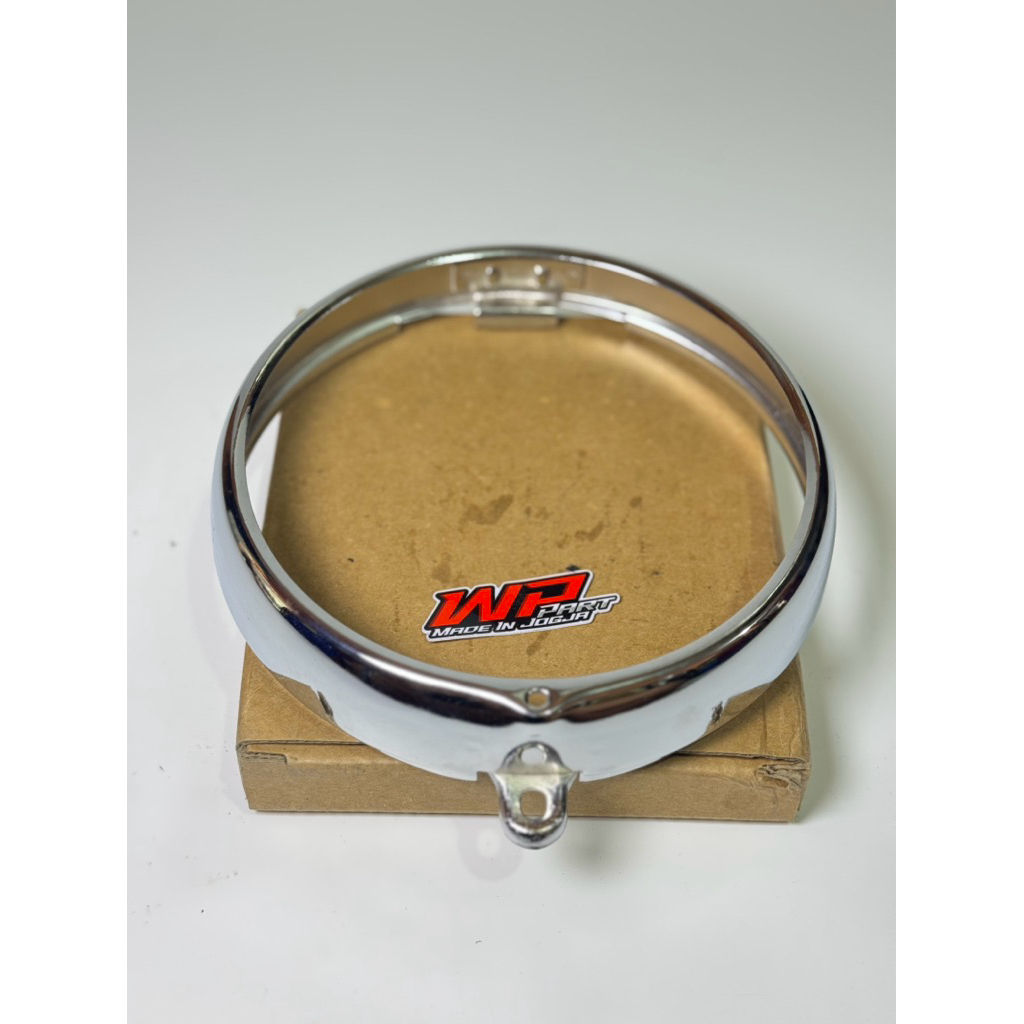 Ring lampu depan chrome bagus sangat cocok buat batok cb 125 cd 90 cd day Lebih lebar dari ring ori 