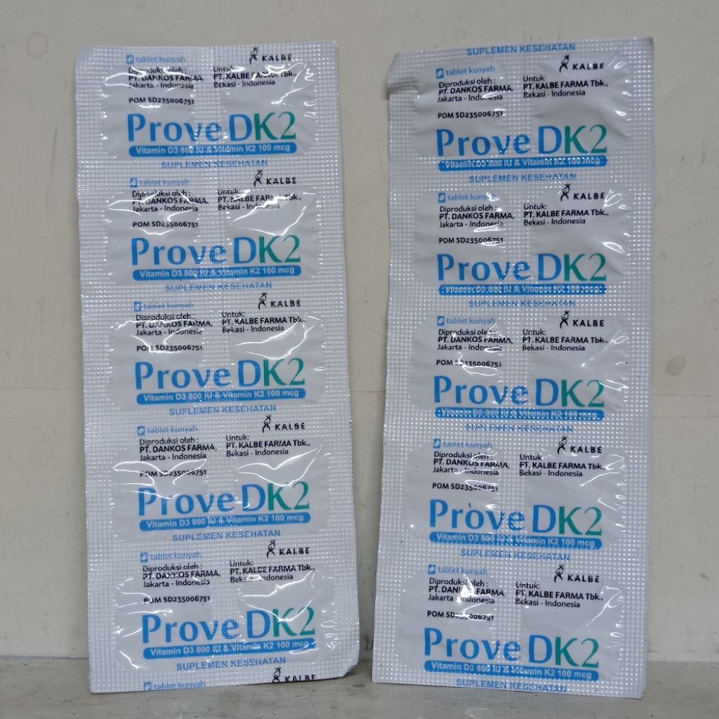 PROVE DK2 10 tablet | Vitamin D3 800 IU + Vitamin K2 100 mcg | suplemen kesehatan | Vitamin D & K